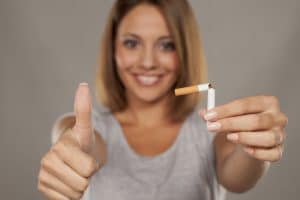 quit smoking gets the thumbs up symbol