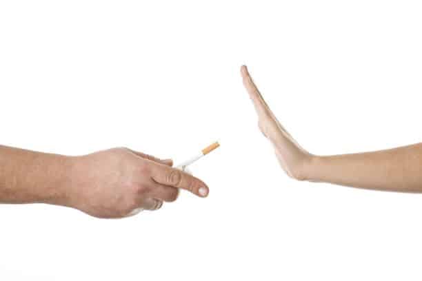 hand refusing a cigarette